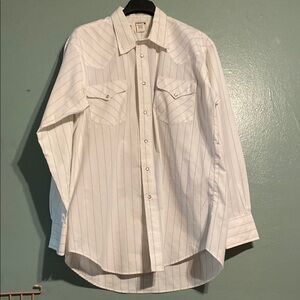 Roper White Casual Button Down Shirt Classic Western Style
